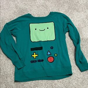 Cartoon Network Teal Kids Sweatshirt with Graphic Design - Reversible